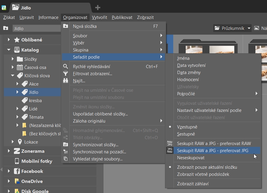 Po kliknutí na Seskupit RAW a JPG zobrazíte pouze jeden ze dvou souborů – buď RAW, nebo JPG. Záleží jen na vás, co preferujete.jpg