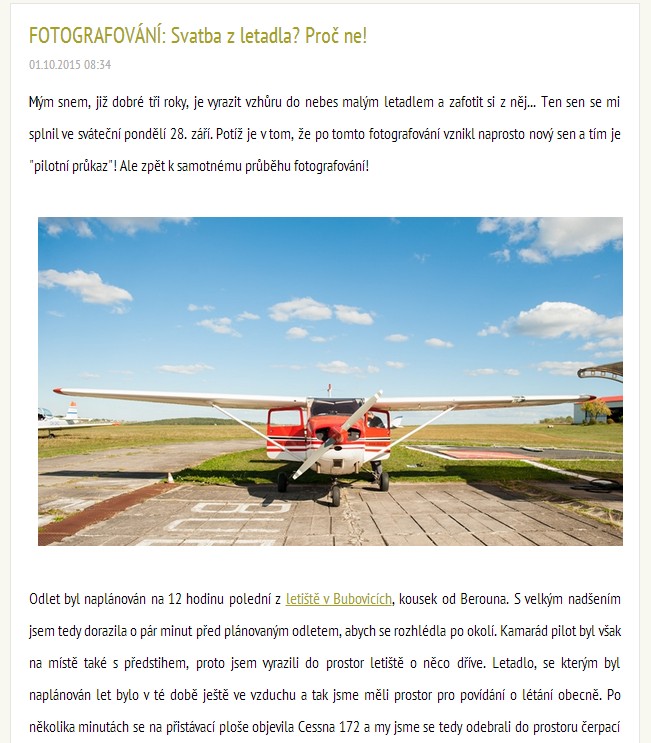 Příběhy z focení mají velký potenciál zaujmout zákazníky.Zdroj: http://www.martinaburianova.cz/blog/