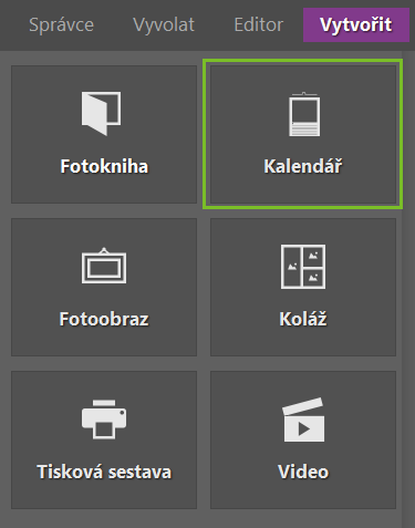 Tvorbu fotokalendářů najdete společně s dalšími fotoprojekty v modulu Vytvořit.jpg