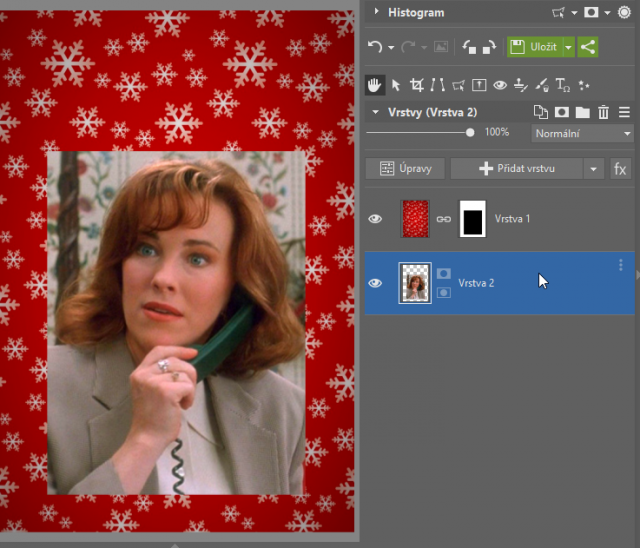 vrstvy editace jmenovka vanoce
