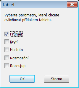 Majitelé grafických tabletů mohou využít jejich podporu v Editoru Zoner Photo Studia a vybrat parametry, které budou přítlakem pera ovlivněny.jpg