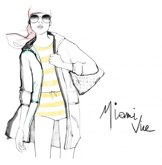 Jedna z ilustrací v rámci spolupráce Garance Doré s módním domem Louis Vuitton. Zdroj: Garance Doré.jpg