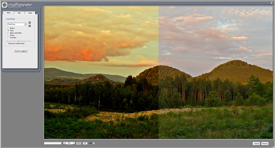 Ukázka rozpůlení fotografie a náhled na provedené úpravy v části vlevo.jpg