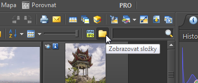 Vypnutí či zapnutí zobrazení složek.