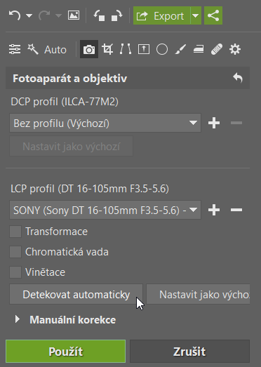 Jak propojit DNG converter se ZPS: přidání LCP a DCP.