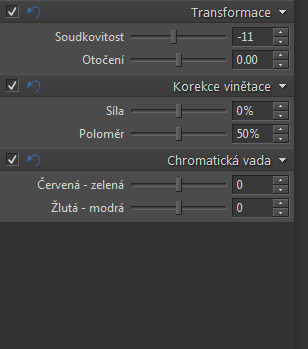 Lehká korekce Soudkovitosti.