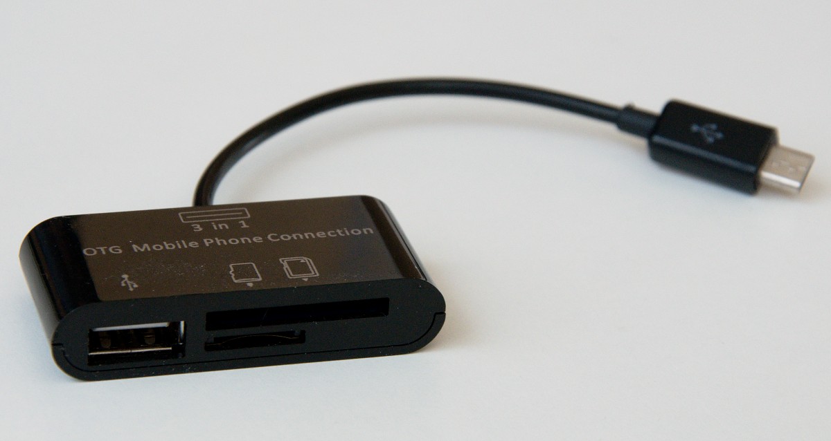OTG čtečka karet s USB vstupem