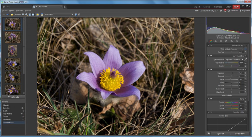 Při zpracování fotek na počítači „vytěžíte“ vždy více z digitálního negativu než obrázku uloženého v JPEG. RAW konvertor programu Zoner Photo Studio poskytuje všechny potřebné nástroje pro „vyvolání“ fotografie. Není to o moc složitější než v Editoru.jpg