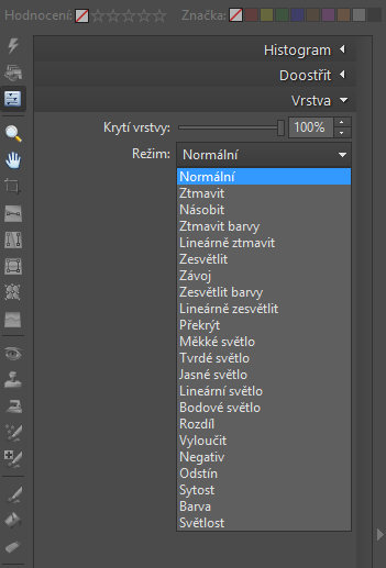 ZPS umožňuje volbu několika režimů vrstev. My si v tomto článku ukážeme tři nejpoužívanější - Násobit, Měkké světlo a Závoj.jpg