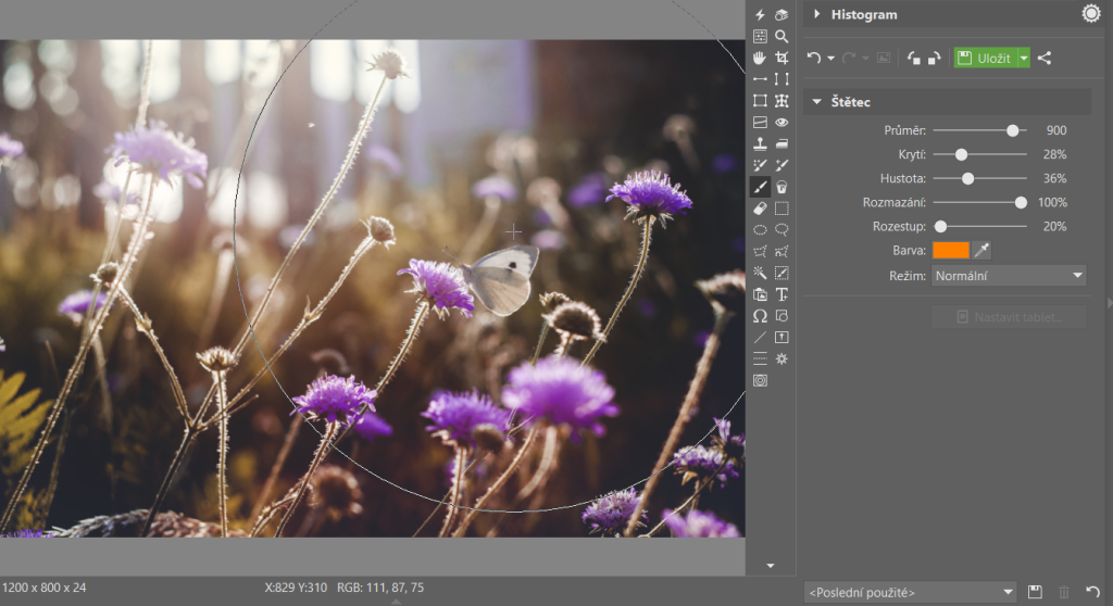 Vyberte snímek focený v protisvětle a zvolte nástroj Štětec v Zoner Photo Studiu.jpg