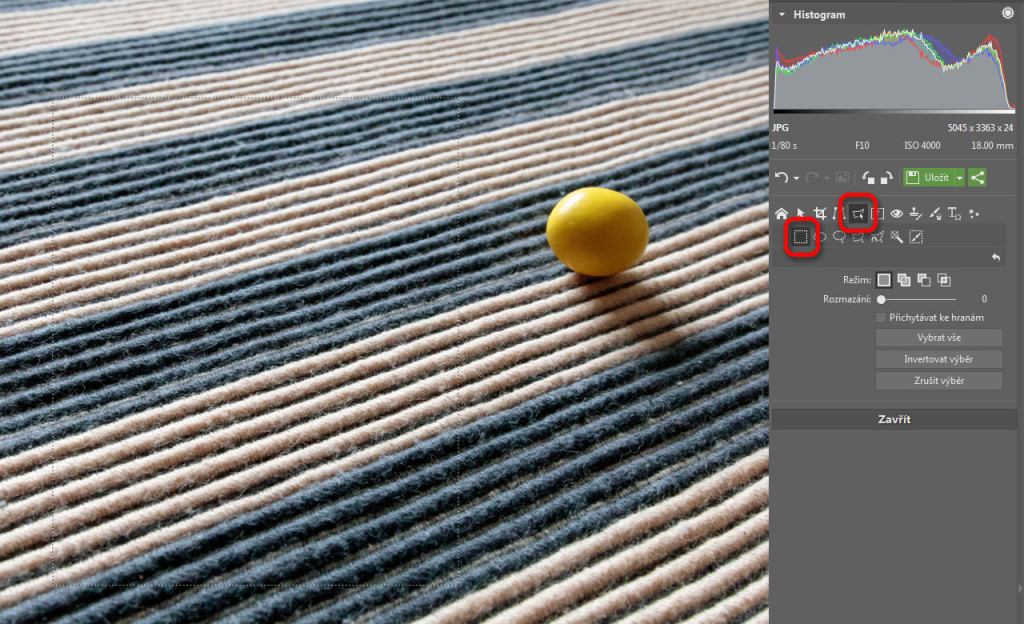 obdélníkový výběr