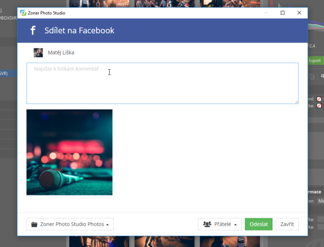 Vložení textury na Facebook.