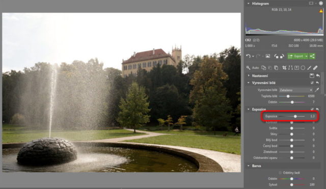 Úprava fotografií v protisvětle - zvýšení expozice