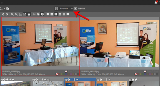 Organizace fotek z fotobank: porovnání snímků v Zoner Photo Studiu.