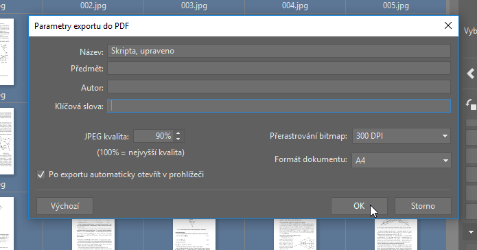 Upravujte PDF soubory - export zpět