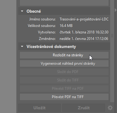Upravujte PDF soubory - rozložit