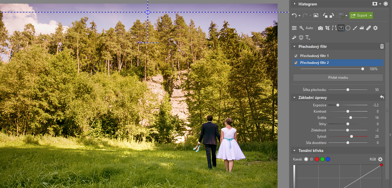 Jak používat přechodový filtr při úpravě fotografií
