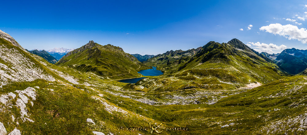 Panorama s jezery Giglachsee