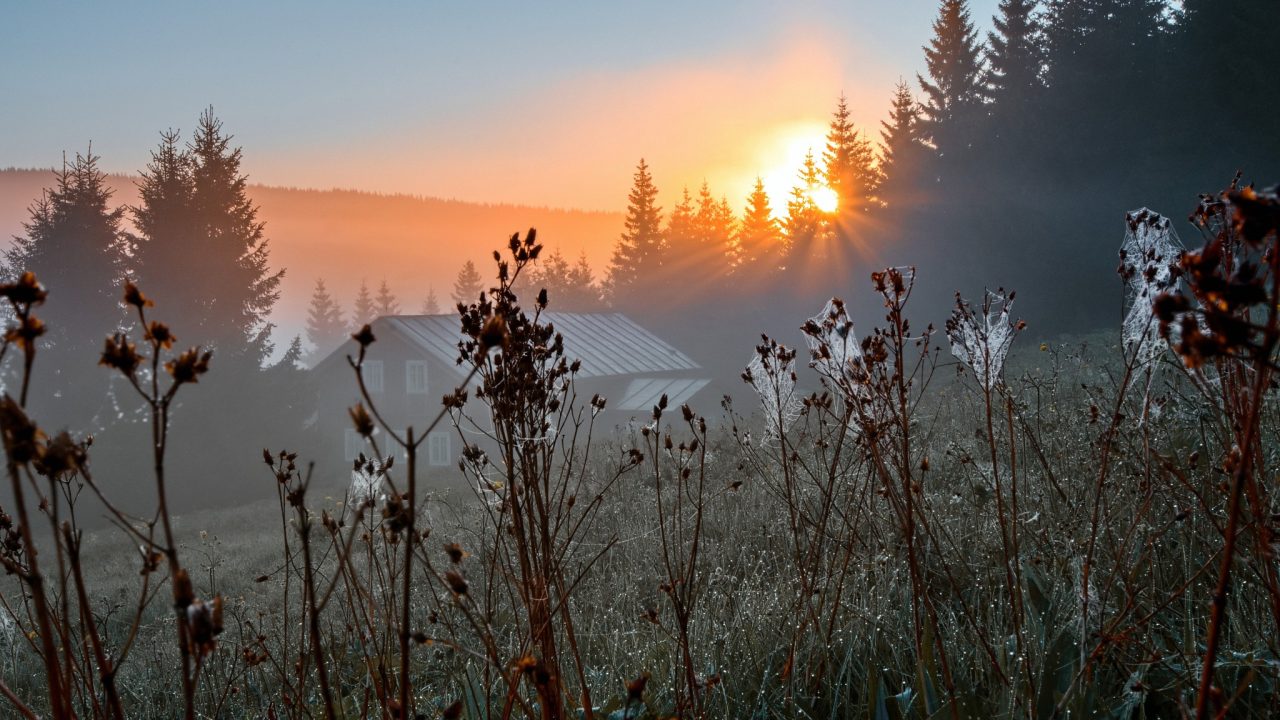 fotovýbava krajináře, západ slunce, mlha, krajinka