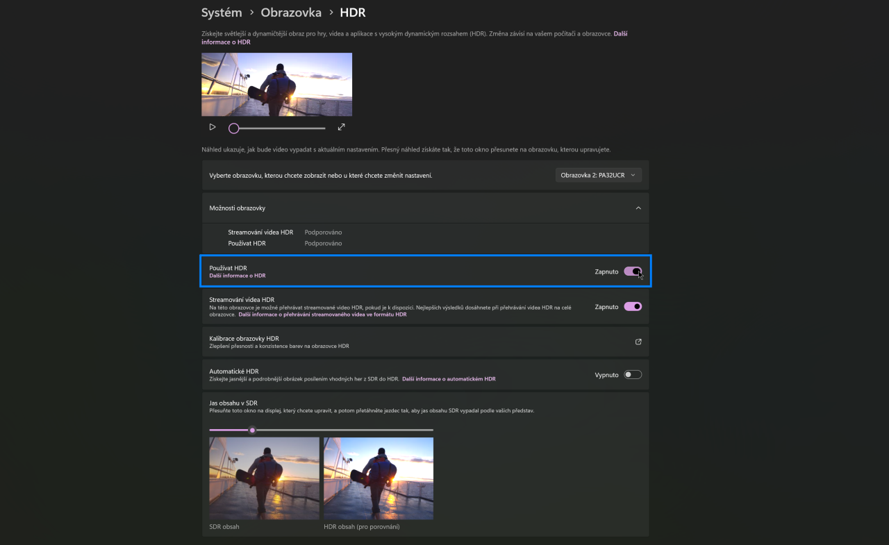 nastavit HDR v PC a ZPS X, používat HDR