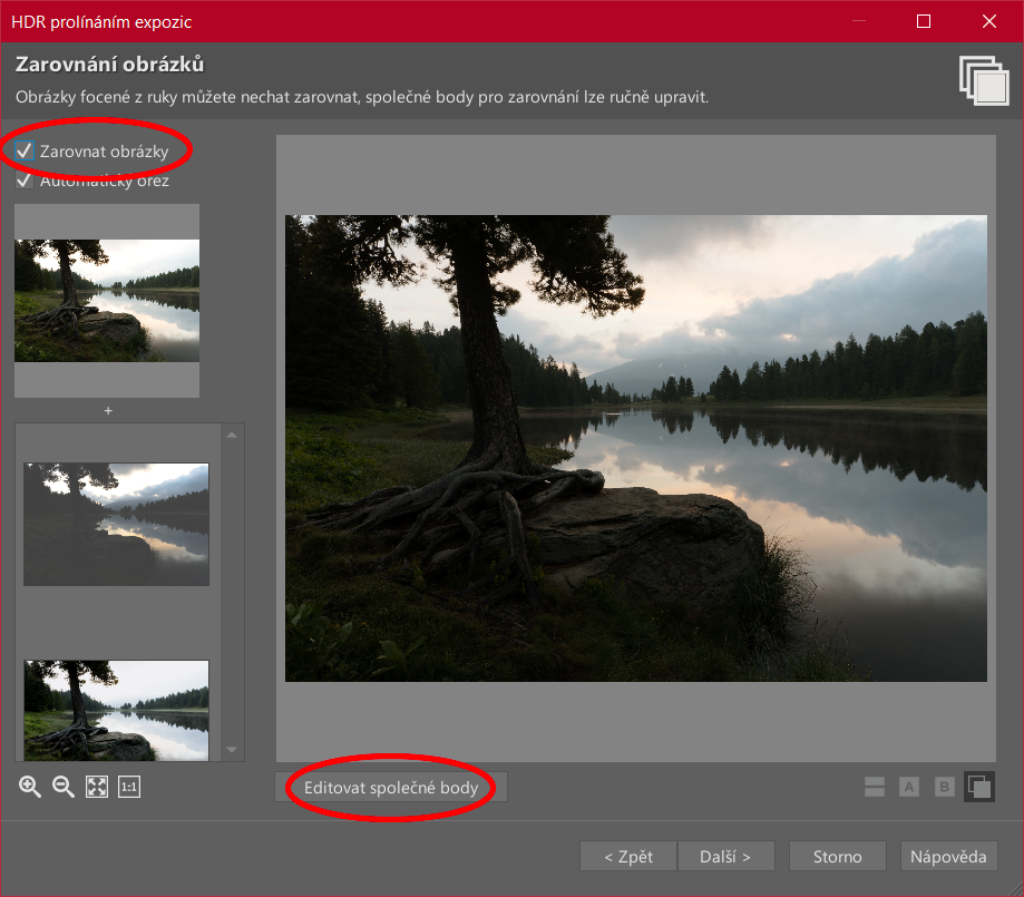 Jak složit HDR fotku v Zoner Studiu: editace bodů